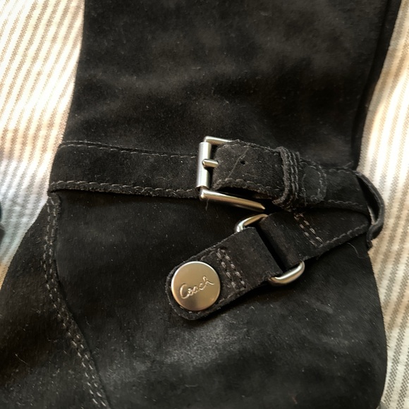 Authentic Coach black suede wedge boots, size 7 - Picture 3 of 3